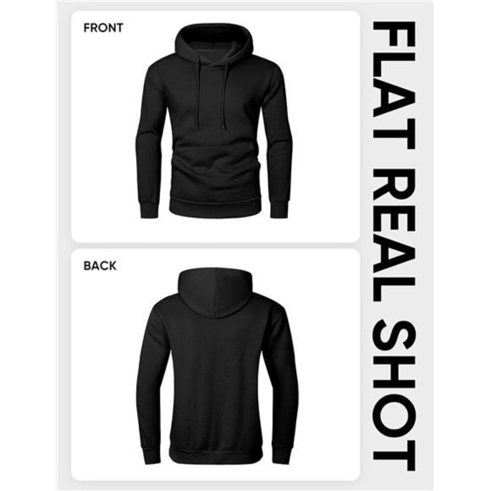 Mens Casual Cotton Hooded Collar Drawstring Hoodies Pullover Sweatshirts - Picture 6 of 7